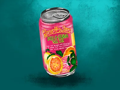 POG Juice branding conceptual design digital drawing hawaiian hawaiian sun illustration ipad ipad pro procreate tropical typography