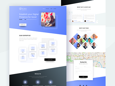 OpexDigital branding contact design expertise geometic home page logo members team testimonials typography ui ux website
