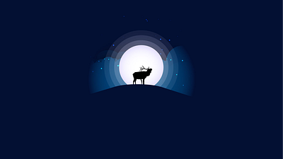 Moose in Moonlight desgn illustrator illustrator design moon moose