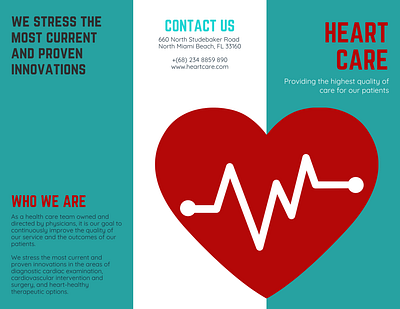 Turquoise Heart Vector Medical Brochure branding brochure design design