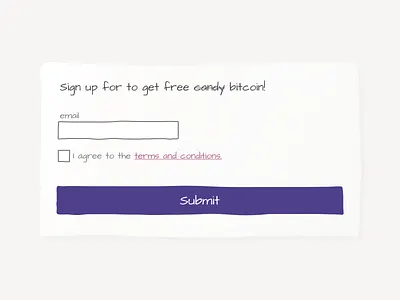 Daily UI - Day 1 cheap dailyui email experiment playful signup ugly