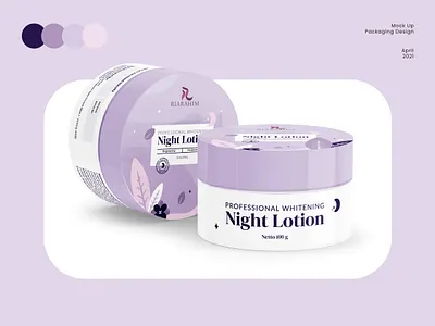 Professional Whitening Lotion Packaging Mockup - Night Lotion adobe illustrator brand design branding branding concept branding design trends 2021 cosmetic packaging cosmetics product mockup packaging design product concept product design skincare branding skincare packaging