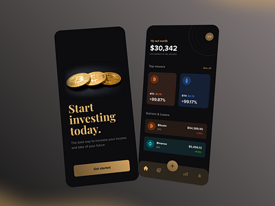 Cryptocurrency App adobexd cryptocurrency dark mode dark ui interactions minimal moneyapp ui uxui wallets xd design