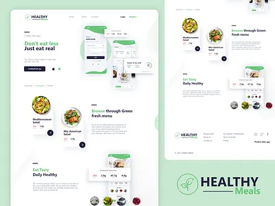 Healthy Meals - Diet Planner Campany Landing Page Design branding design ecommerce design food health healthcare landing page design meal planner page design ui ux web webdesign website design