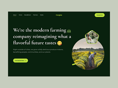 Cargiee Website Landing Page Concept agriculture branding farming figma illustration landingpage ui uiux ux webdesign websitedesign