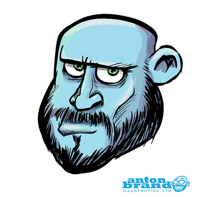 Grumpy man adobeillustrator bald beard cartoon humour illustration illustrator vector