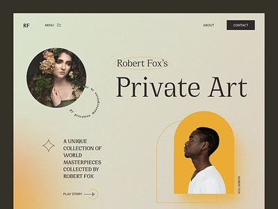 Private Art Collector Portfolio blurry classis classy gradient landing page luxury minimal modern product trnding ui uiux ux vintage web website