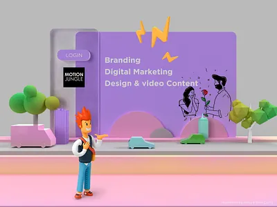 Motion Jungle Webmockup 3d art brand identity branding cinema4d creative creative design creative direction digital illustration