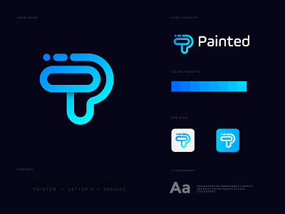 painted logo design abcdefghijklm abstract best logo brand identity branding concept creative design designer lettering logo logo mark logodesign logotype minimal modern monogram logo nopqrstuvwxyz painter parsonal portfolio