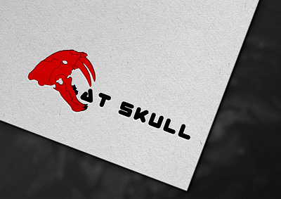 cat skull flat illustration logo vector