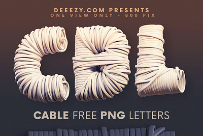 Cable - Free 3D Lettering 3d 3d font 3d typeface 3d typography cable connection deeezy font free free font free graphics free typography freebie freebies graphic design graphics plastic png typography unique typography