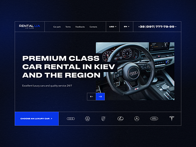 Car rental website audi auto car dark design services interface luxury mercedes porsche rent car rental tesla uidesign uxdesign volkswagen website