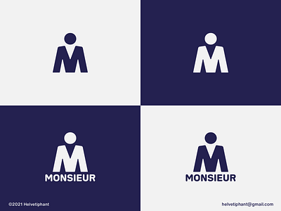 Monsieur - logo concept brand design brand designer branding creative logo human icon lettermark logo logo logo design logo design concept logo designer m letter logo man mark minimalist logo modern logo pictorial mark