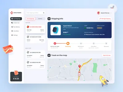 Delivery App Concept 3d app apple apple watch concept dashboard dashboard ui delivery dribbble icons illustration interface light lviv rocket shipping ui design ukraine ux design web