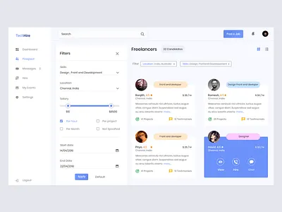 TechHire app design branding chennai creative dashbord design illustration landing page logo typography ui
