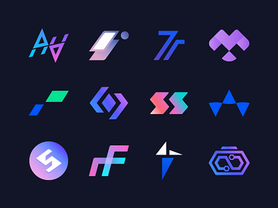 Crypto Blockchain Token Logofolio blockchain brand identity branding crypto currency digital finance logo logo design logo identity logotype modern logo nfts print software solana tech technology token web3