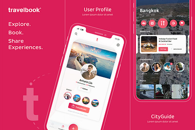 Travelbook app design ui ux web design