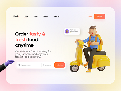 Food Delivery Landing Page concept creative design figma food food delivery foodie interface landingpage minimal modern uidesign visual design webdesign