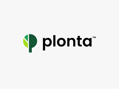plonta agriculture analytics artificial classify computer data green logo monogram pie chart plant software technology tree