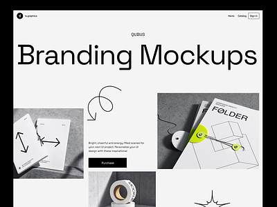 Qubus – Stationery Mockups branding design grid landing page layout ls.graphics mockup psd qubus