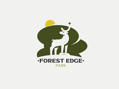 FOREST EDGE branding deer design forest inspiration logo logodesign logotype minimalism negative space negativespace silhouette vector vectorart