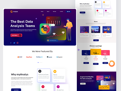 landing page design data analysis home page homepage interface landing page landing page concept landing page design landing page ui masud mrstudio ui design web web designer webdesign website website builder website concept website design