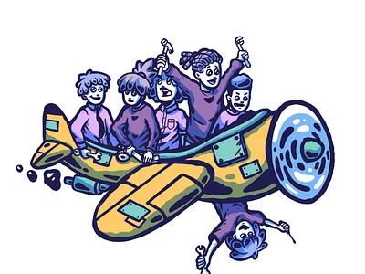 Client Commission afro design illustration johannesburg plane planet sketch southafrica