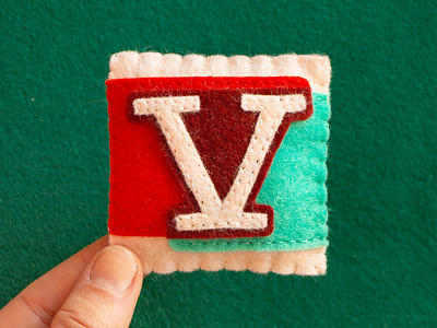 V / Valgal Bold 36daysoftype felt handmade sewing type typography valgal