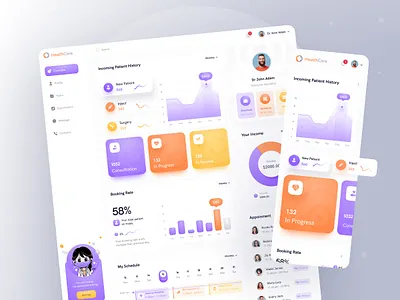 Medical Dashboard Design calendar ui cards ui dashboard ui doctor appointment doctors health health app healthcare hospital management hospitals medical medical app medical webapp medicine patient app patients profile design schedule web application design webapp