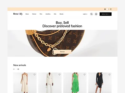 Resale website clothing e commerce figma landing landing page logo mobile adaptation resale ui uidesign ux website