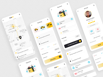 CabMe - Cab Booking App app cabbooking cabbookingapp car design mobileapp taxibooking ui ux uxui