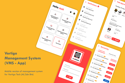 Vertigo Management System (VMS - App - Main Page) app design figma flat minimal mobile mobile app mobile app design mobile design mobile ui ui ui ux ui design uidesign uiux ux ux ui ux design uxdesign uxui