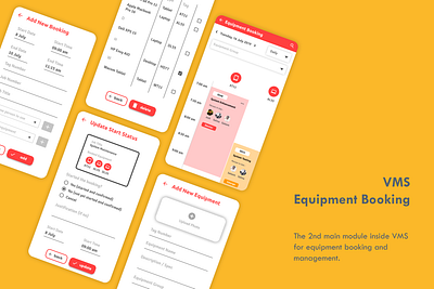 Vertigo Management System (VMS - App - Equipment Booking) app design figma flat minimal mobile mobile app mobile app design mobile design mobile ui ui ui ux ui design uidesign uiux ux ux ui ux design uxdesign uxui