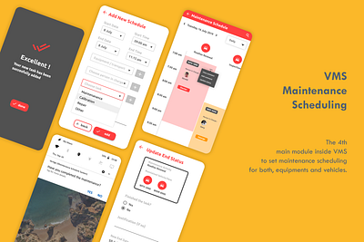 Vertigo Management System (VMS - App - Maintenance Scheduling) app design figma flat minimal mobile mobile app mobile app design mobile design mobile ui ui ui ux ui design uidesign uiux ux ux ui ux design uxdesign uxui