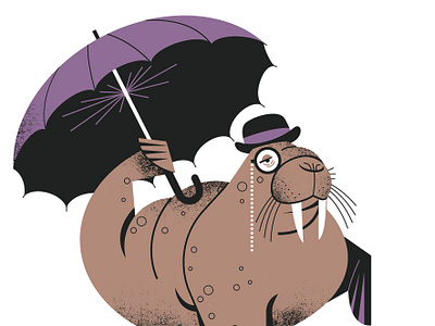 I am the Walrus 3 color animal illustration beatles character character illustration childrens illustration humor illustration walrus