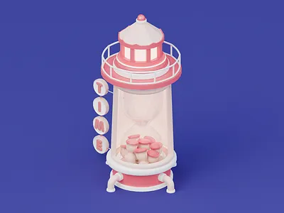 Lighthouse 3d 3d architectural rendering 3d art 3d artist artwork blender3d c4d cinema4d clean colorful creative digital digital art digitalart freelance illustration illustrator lighthouse minimal time