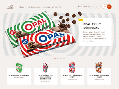 Nói Síríus candy chocolate front page navigation products