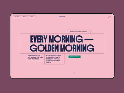 Bennett Tea Website branding design design studio ecommerce food and drinks graphic design interaction interaction design interface packaging design product page tea ui user experience ux web web animation web design web marketing website design