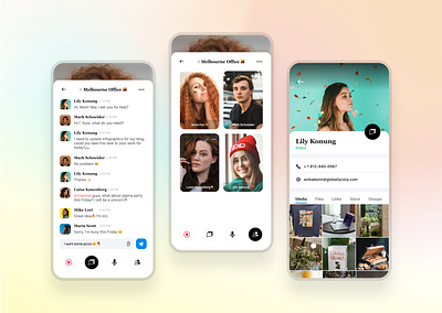 Video Chat App for Business. UI/UX Design app design app designer app development app development company discord messenger mobile app design skype app slack app ui ux design video chat video conferencing