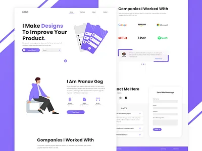 Personal portfolio website agency landing page clean design contact us design designer portfolio devoloper portfolio hero section home page landing page design landing page ui landingpage personal portfolio personal website landing page portfolio site header uidesign web development webdesign website design