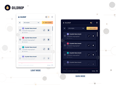 Oildrop - Open Source Browser Extension browser extension dark mode dark theme dark ui design light light mode opensource ui ui ux ux