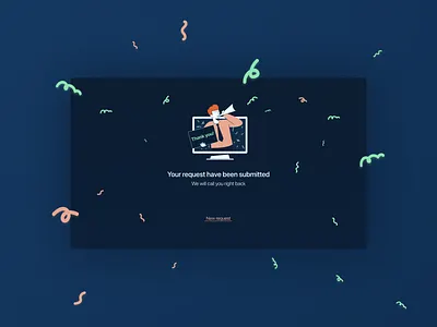 Thank you page pop up dark theme dark ui illustraion popup thank you page web ui webdesign