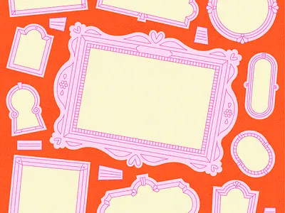 Frames art color colour design frame frames illustration illustrations illustrator orange ornate pattern pink yellow