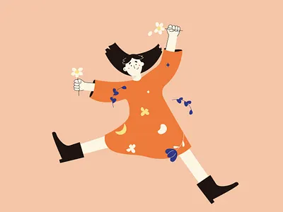 spring! 2dillustration characterdesign characterillustration digitalart flatillustration girl illustration graphicdesign illustration illustration art vectorillustrator