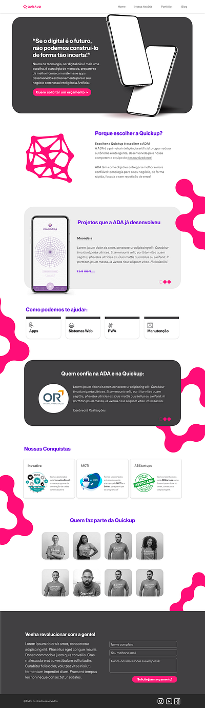 Quickup New Homepage ui design