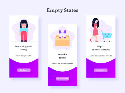 Shopping avatar empty states fullyui icons illustration mobile app mobile application mobile design online shopping shopping templates xd