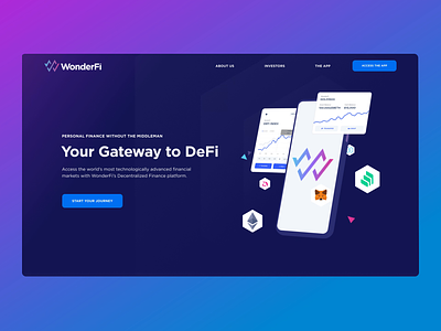 WonderFi 3d motion bitcoin blockchain cryptocureency defi ethereum ui uidesign ux uxdesign wallet web design web3 website