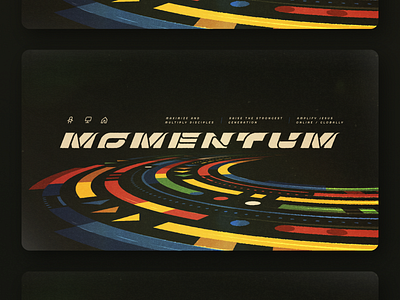 Momentum brand break out branding campaign instagram posts logo motion motion lines racing road series sermon art social media speed speed lines typography