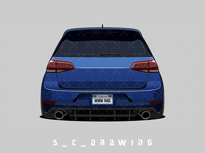 Volkswagen Golf 7 Illustration. Vector artwork automotive automotive design car design car drawing car illustration cartoon car vector car vector illustration vectorart
