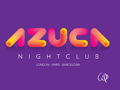 AZUCA NIGHTCLUB LOGO 3d branding design digital illustration graphic design illustration logo